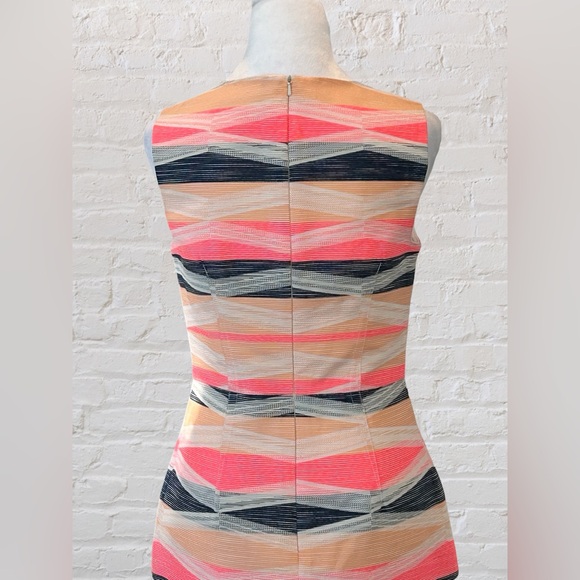 Trina Turk Delmi Multi Color Striped Jacquard Dress Size 4 Money Silent Luxury - Picture 5 of 8